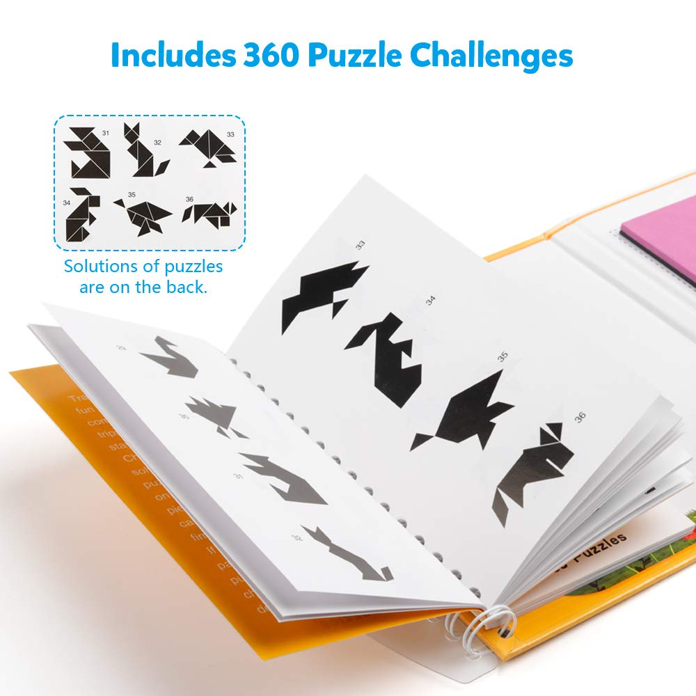 Amazon.com: Coogam Travel Tangram Puzzle - Magnetic Pattern Block